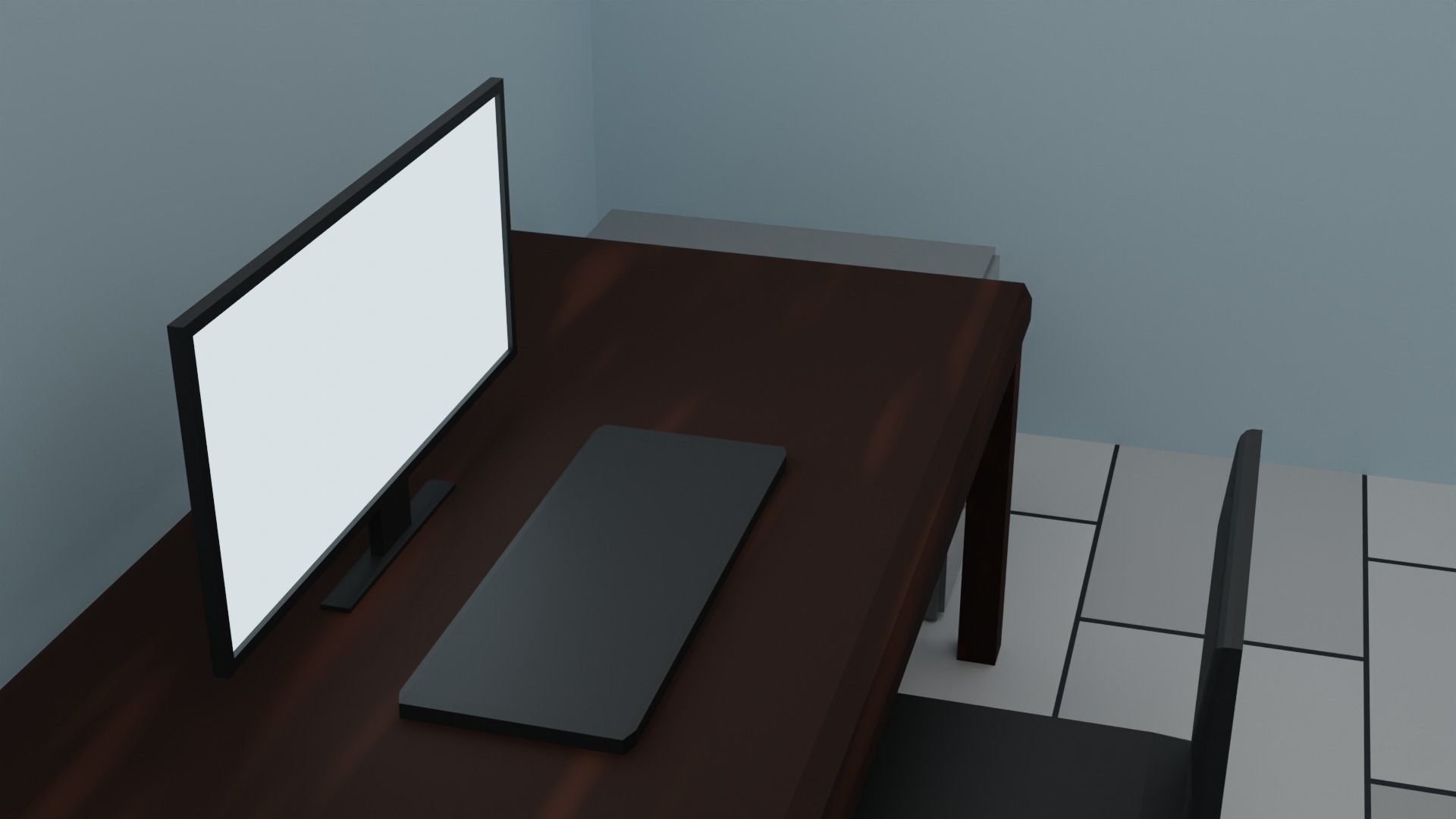Simple Cubical Office Model - LowPoly Low-poly 3D model_2