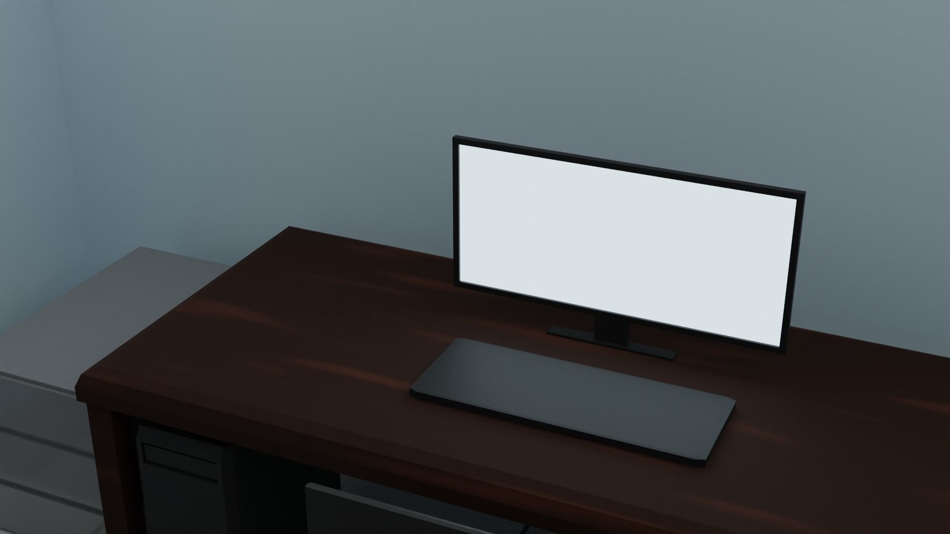 Simple Cubical Office Model - LowPoly Low-poly 3D model_3