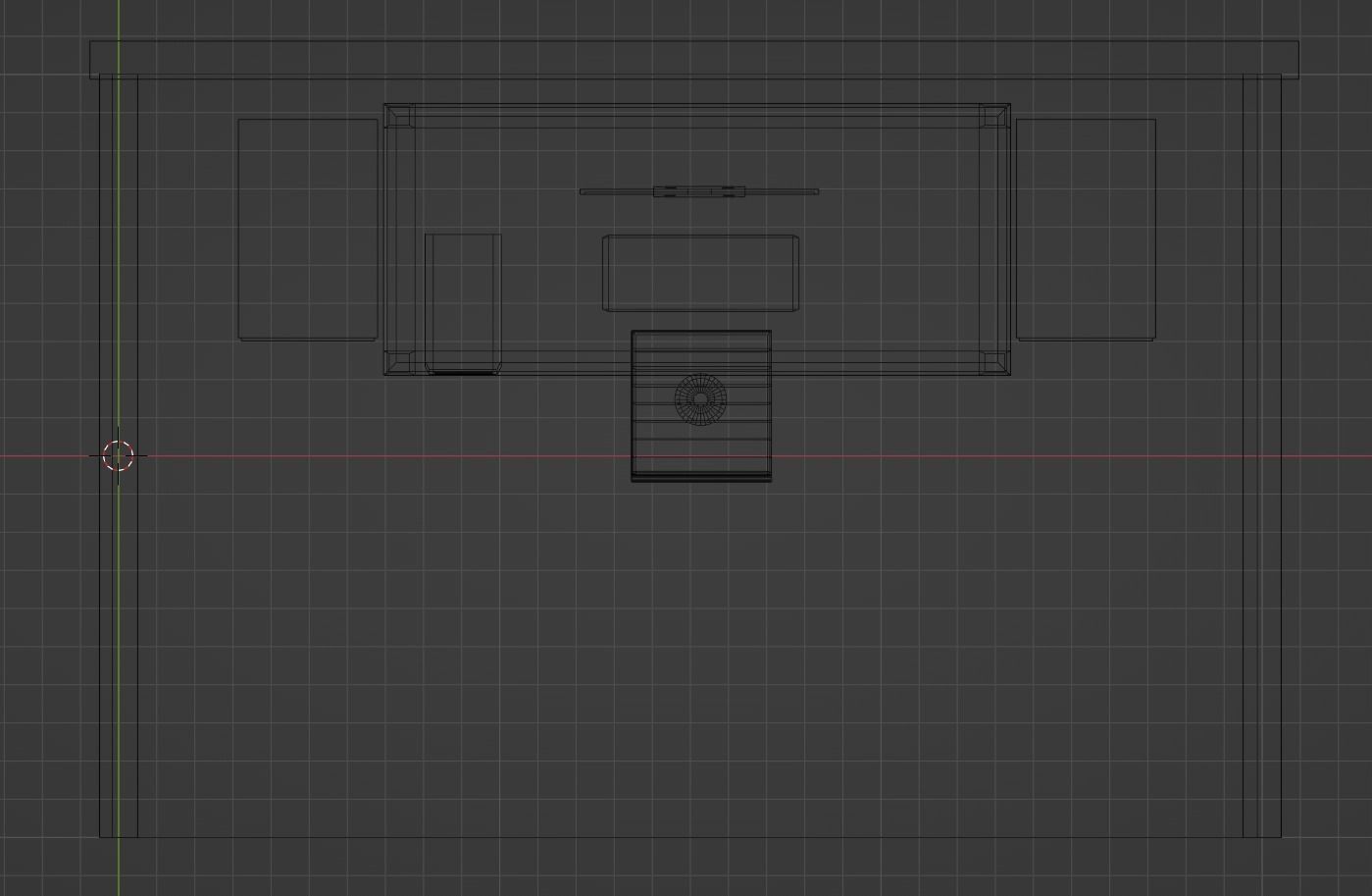 Simple Cubical Office Model - LowPoly Low-poly 3D model_5