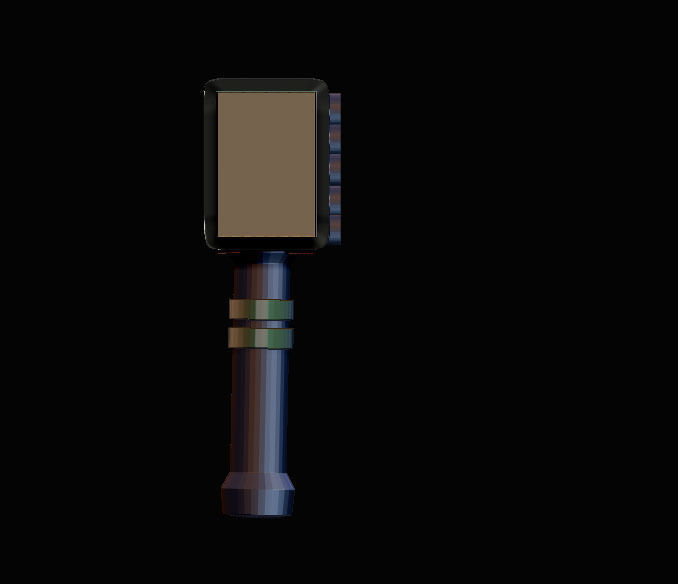 stylized battle hammer 3D model_5
