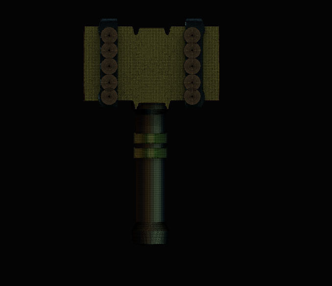 stylized battle hammer 3D model_3