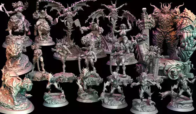 19 STLPack  model 3D Printable for your Tabletop gaming