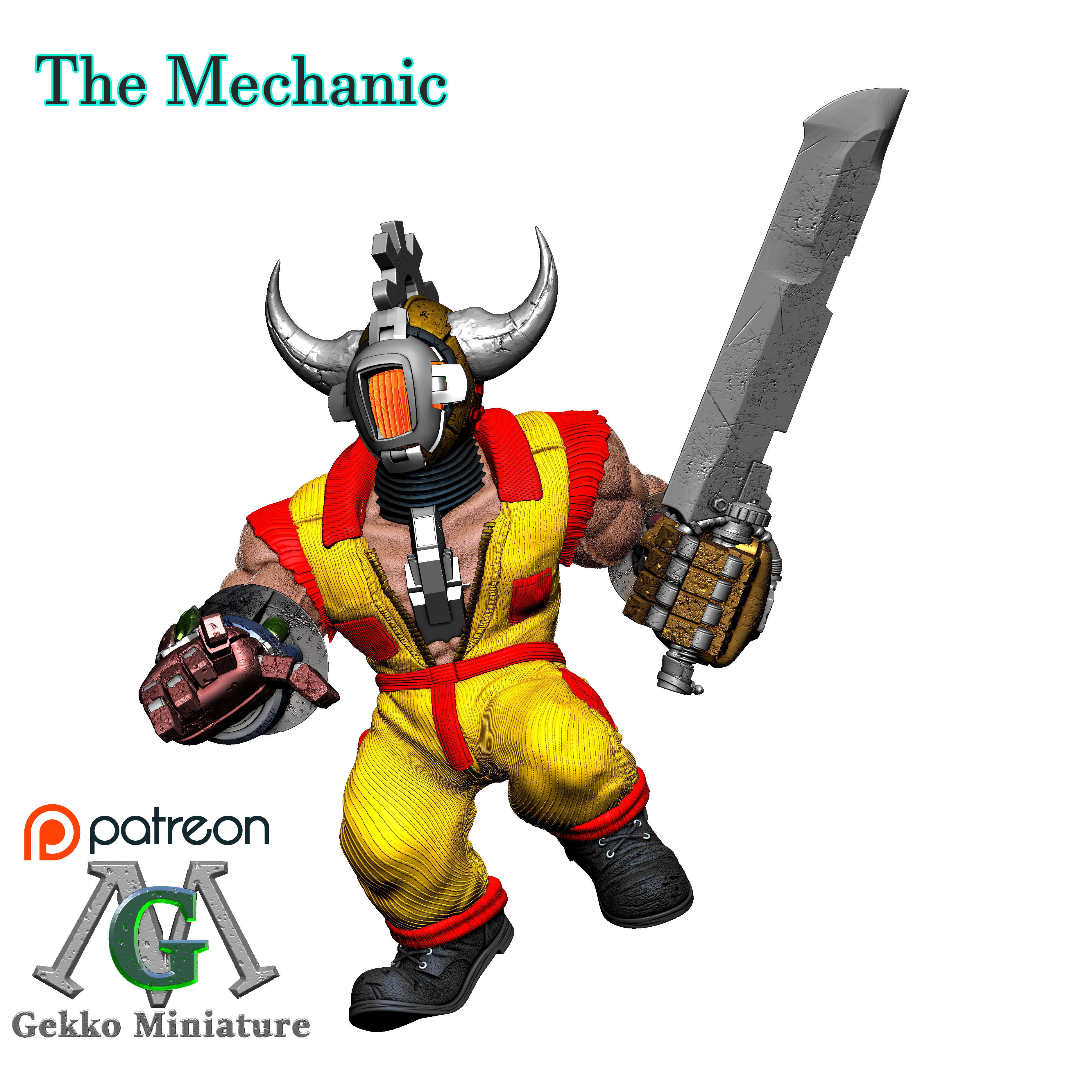 The Mechanic 4 Poses 3D print model_5