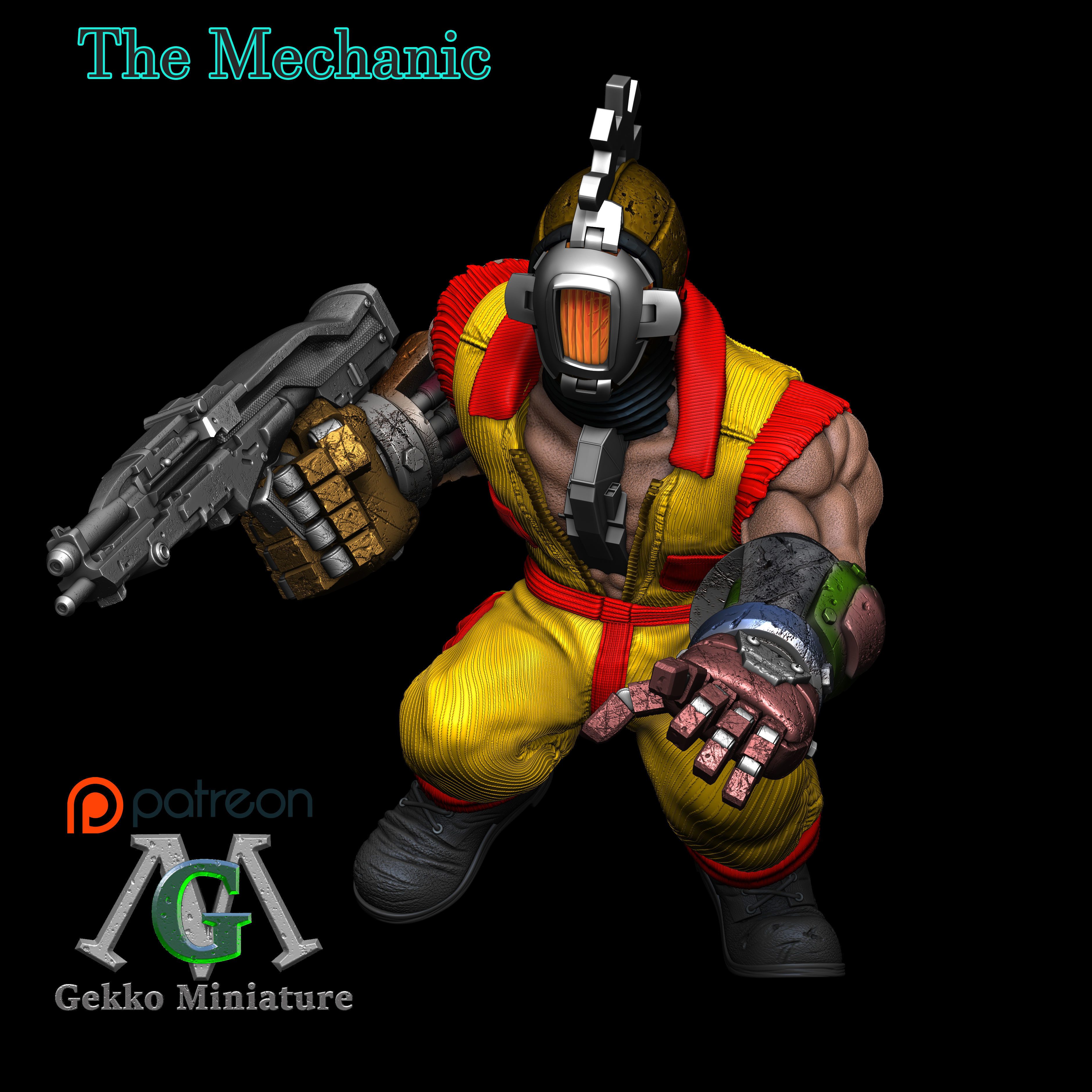 The Mechanic 4 Poses 3D print model_2