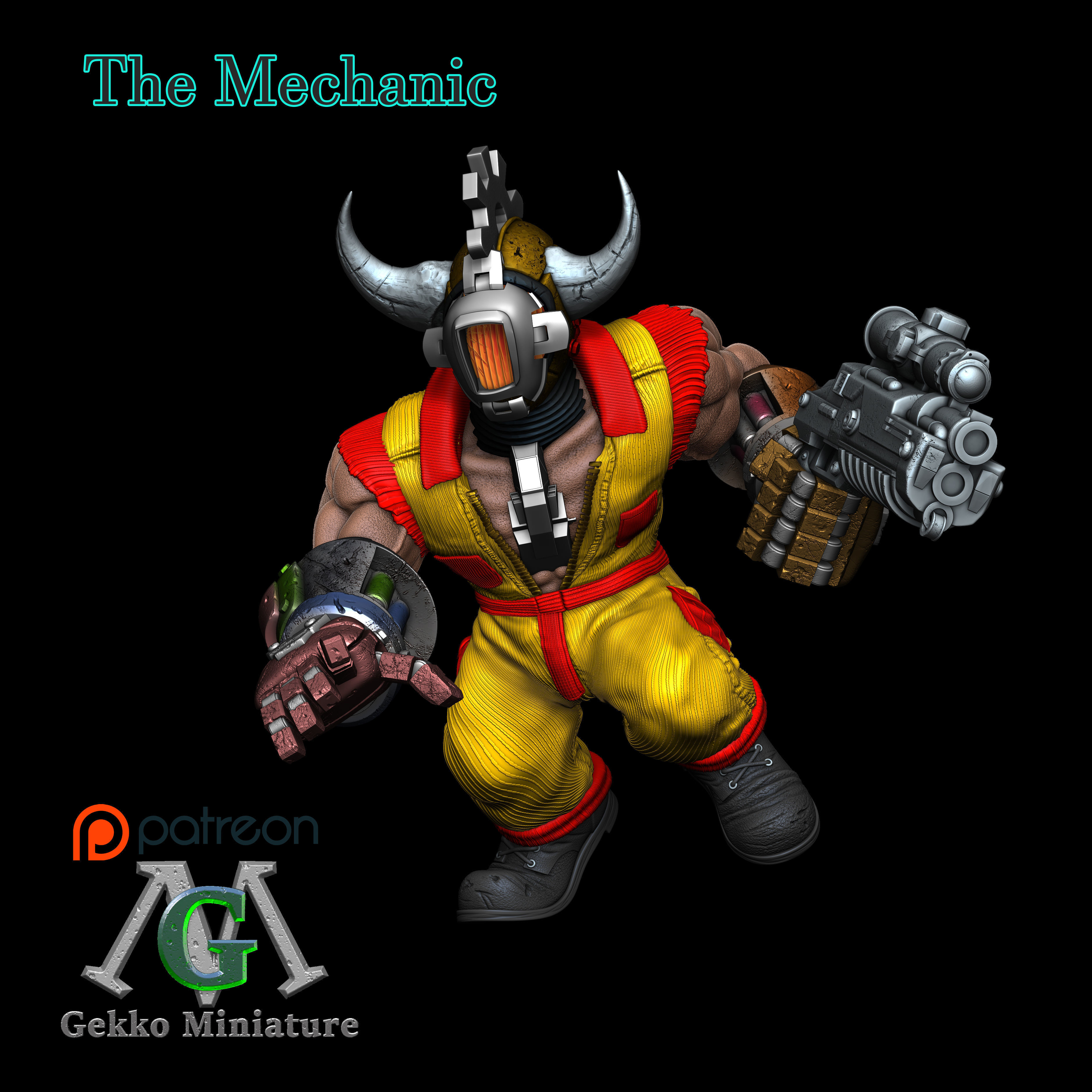 The Mechanic 4 Poses 3D print model_3