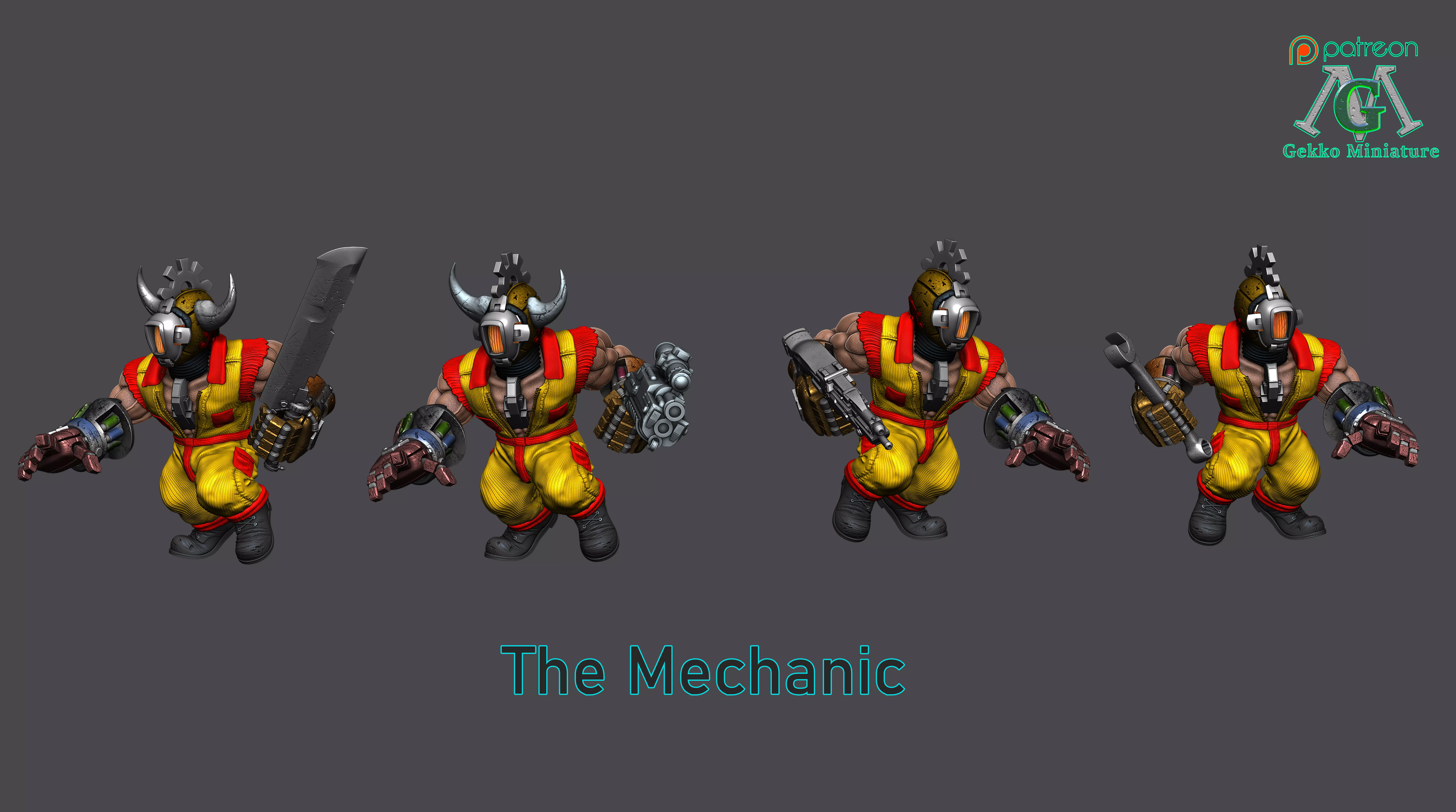 The Mechanic 4 Poses 3D print model_0
