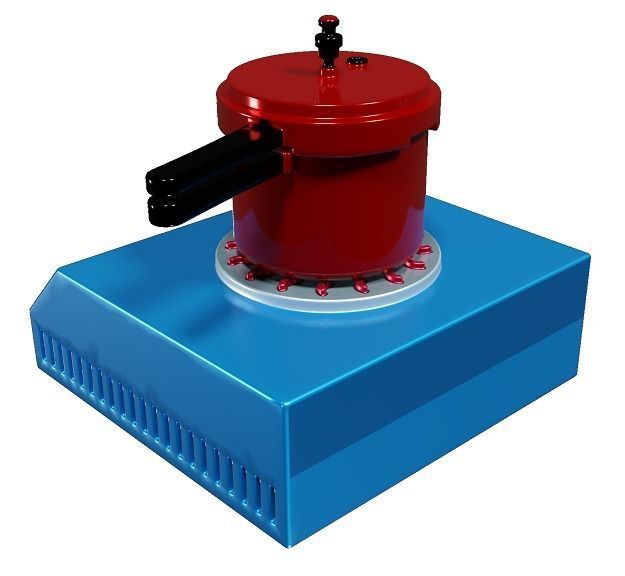 Spectacular Cooktop Cooker Set Low-poly 3D model_2