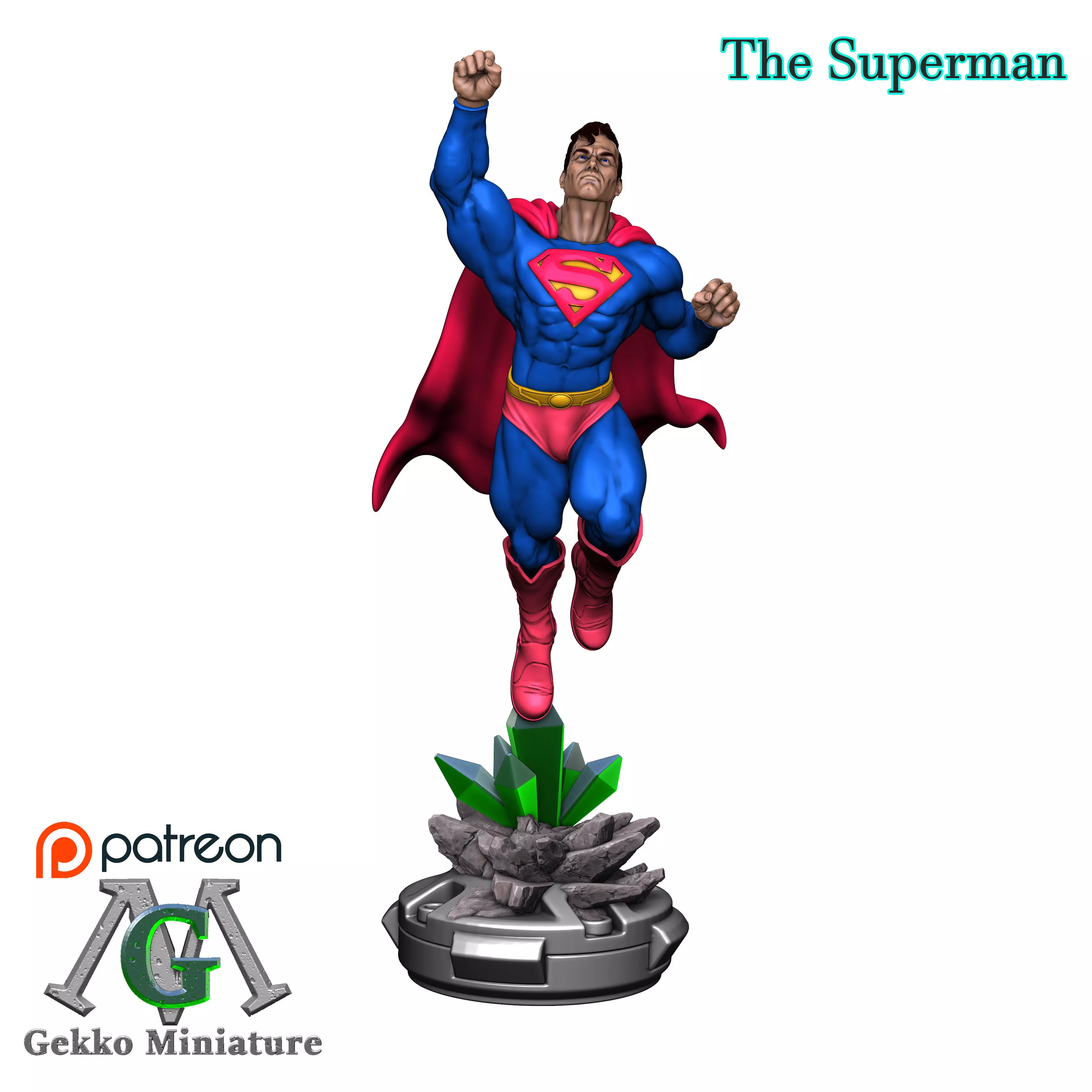 Superman 75mm STL 3D Printing for Tabletop Gaming 3D print model