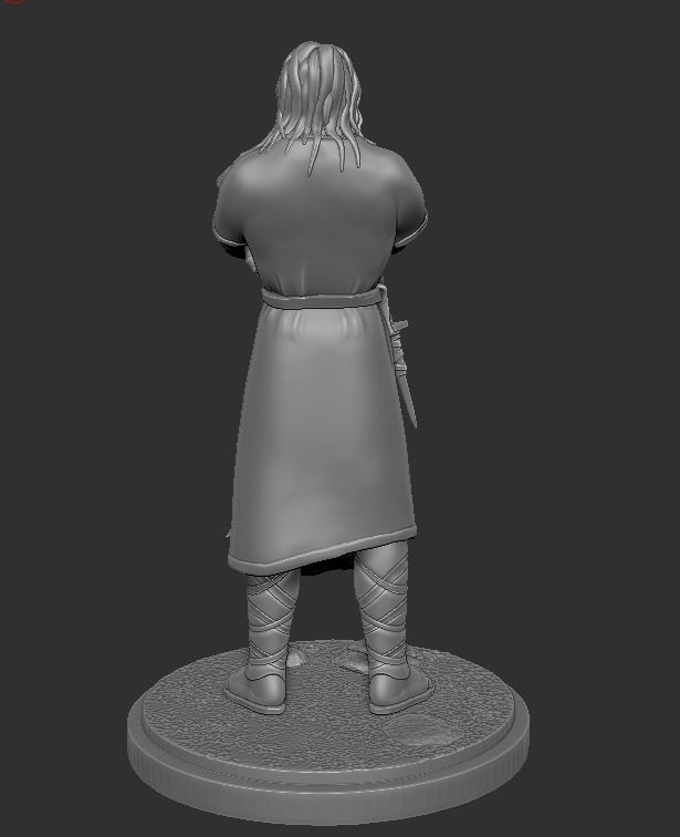 Qwuellu brutal giant warlock with crystaline sword 3D print model_2