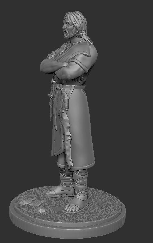 Qwuellu brutal giant warlock with crystaline sword 3D print model_1