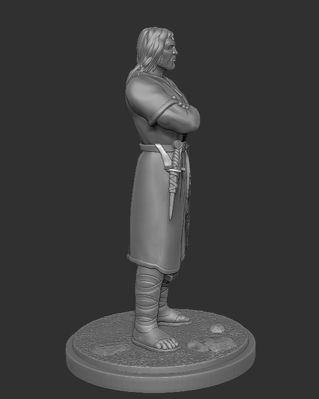 Qwuellu brutal giant warlock with crystaline sword 3D print model_3