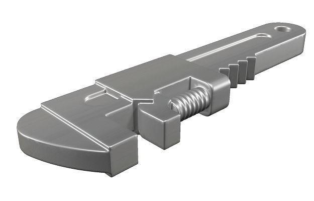 Spectacular Monkey Wrench Low-poly 3D model_1