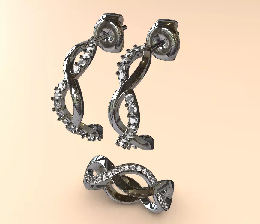 set pendants and ring vivara model 3D print model_0