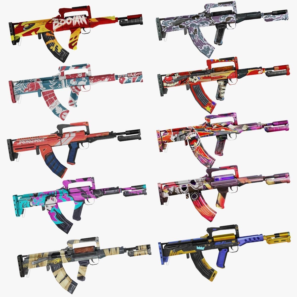 Weapon Rifle Groza 10x 3D model_1