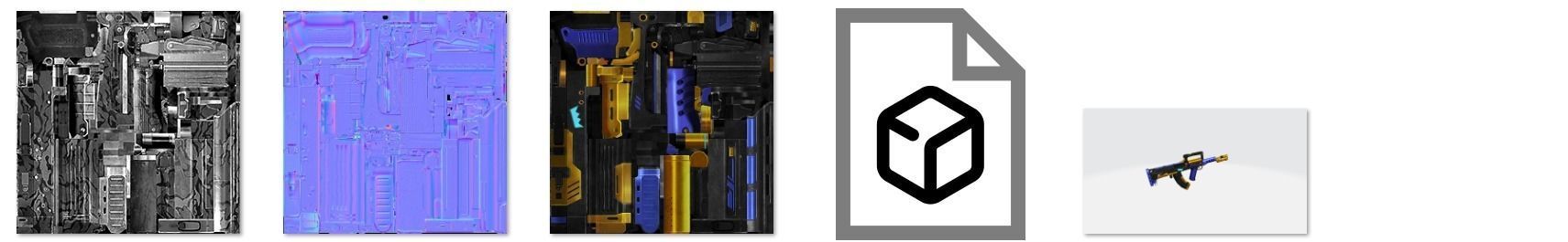 Weapon Rifle Groza 10x 3D model_16