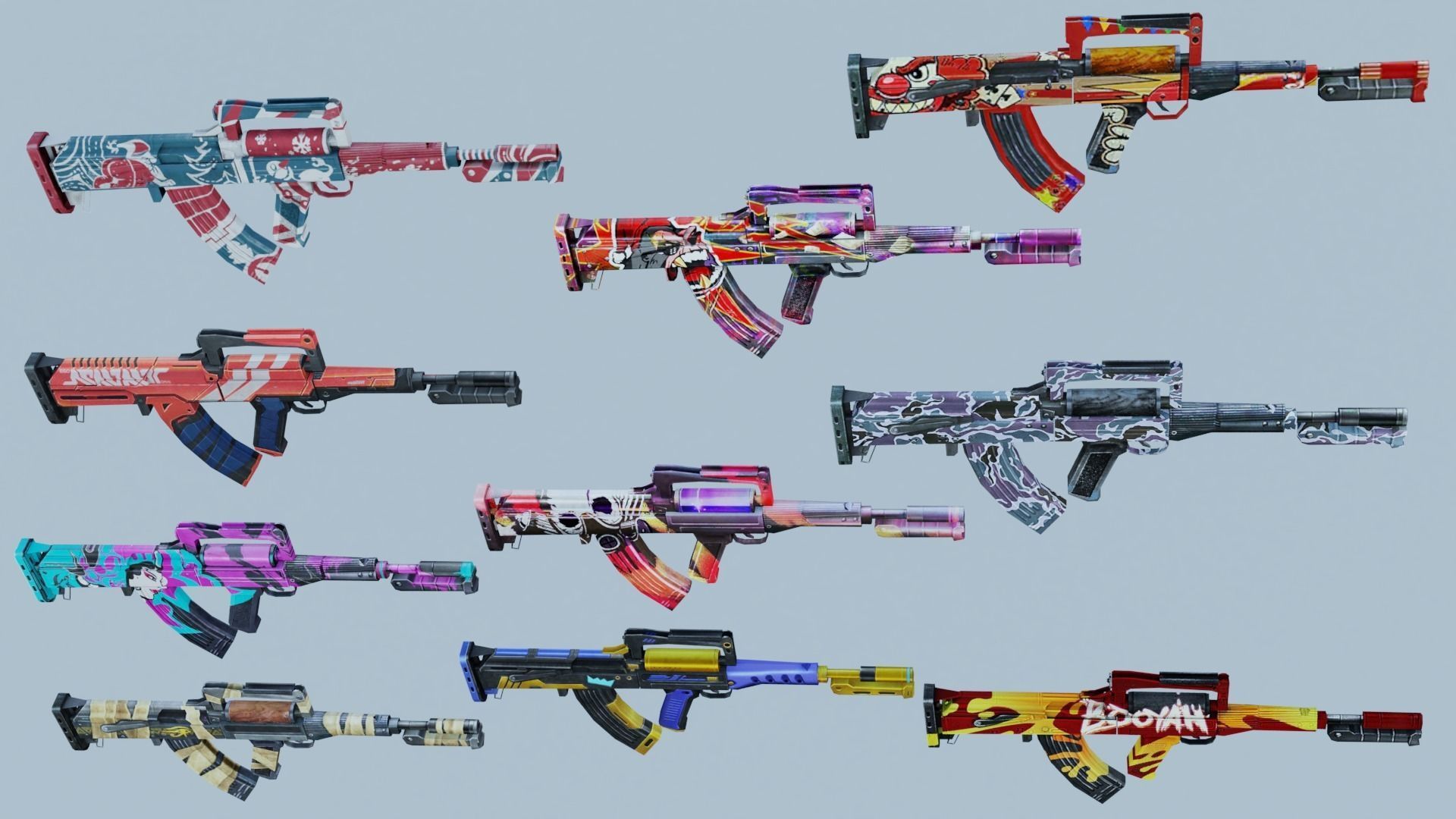 Weapon Rifle Groza 10x 3D model_2