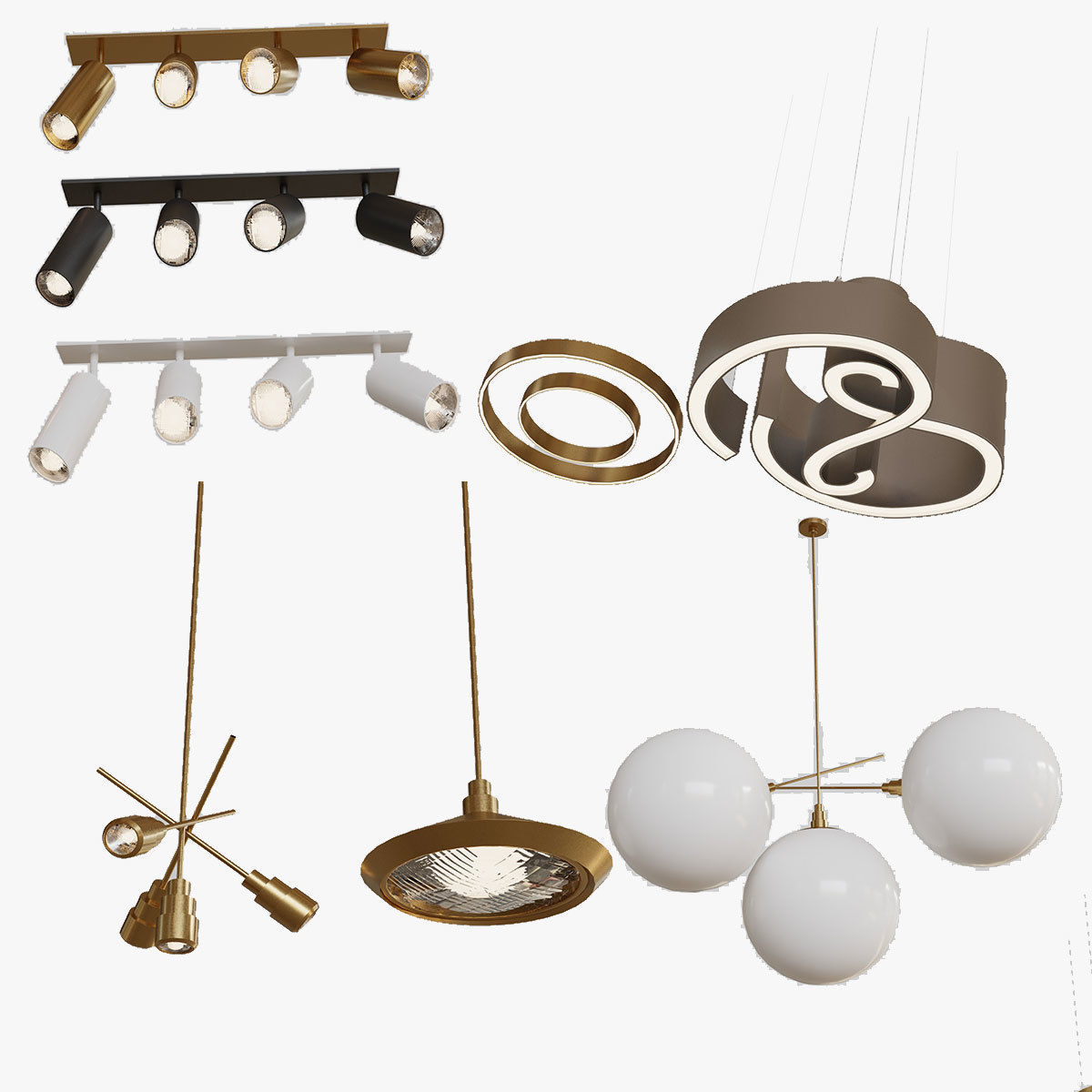 Ceiling lights package over 30 lights  3D model_1