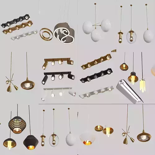 Ceiling lights package over 30 lights  3D model