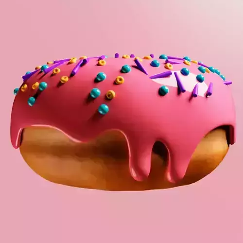 Blender High Resolution Animated Pink Donut