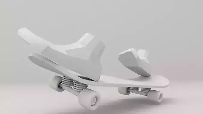 Roller Skateboard Low-poly 3D model