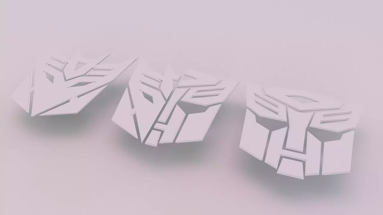 Transformer emblem Low-poly 3D model_0