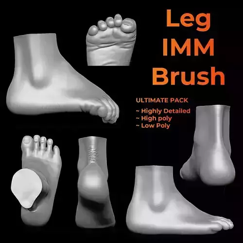 Leg IMM Brush Free low-poly 3D model