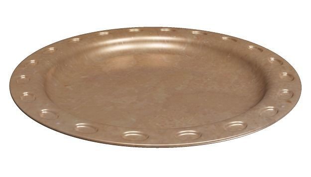 Antique Copper Plate Low-poly 3D model_2