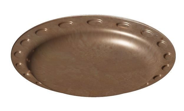Antique Copper Plate Low-poly 3D model_3