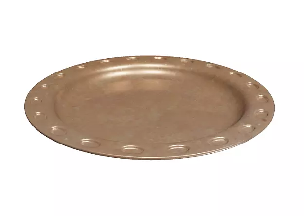 Antique Copper Plate Low-poly 3D model_0