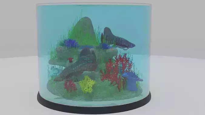 Aquarium in glass container