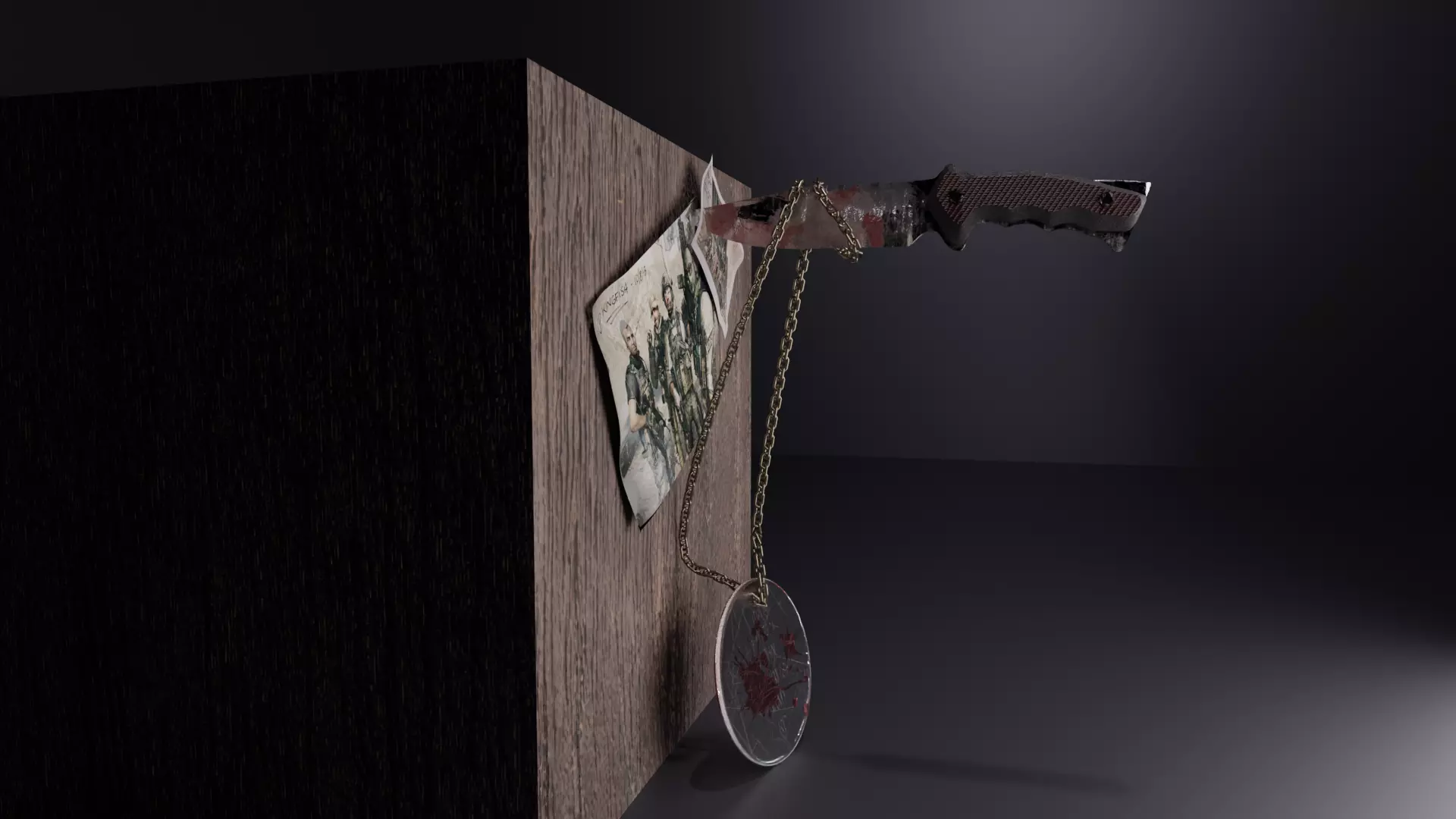 Knife of Call of Duty Modern Warfare Soap MacTavish with Tag Low-poly 3D model_0