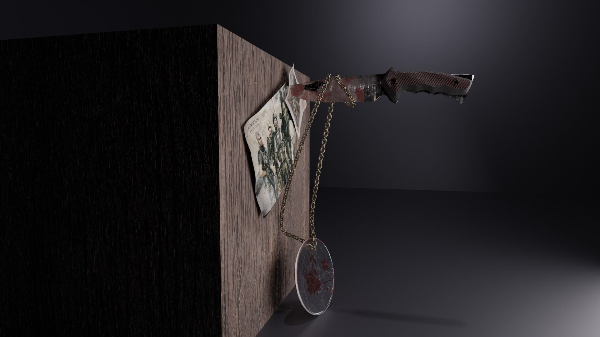 3D model Knife of Call of Duty Modern Warfare Soap MacTavish with Tag