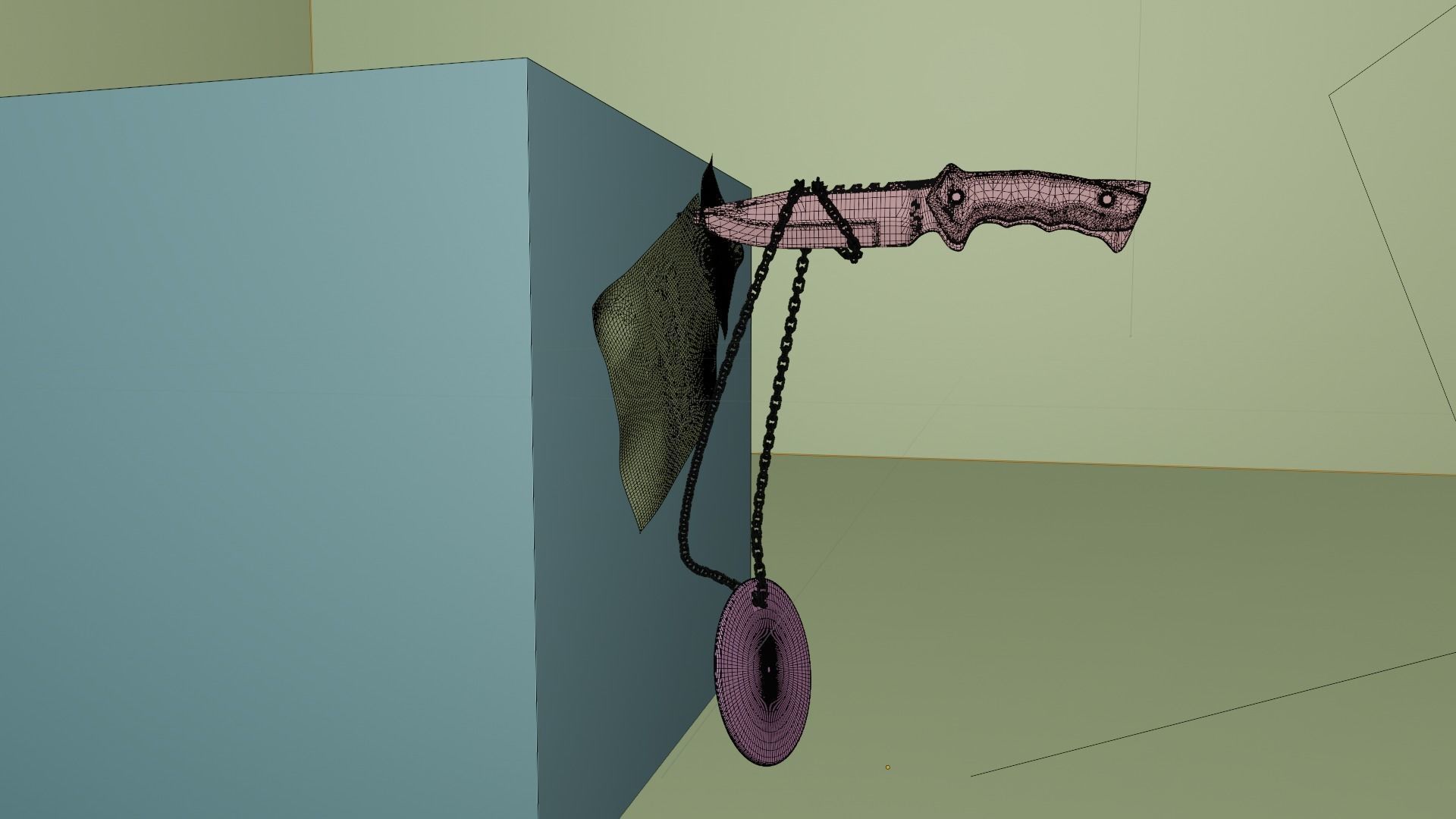 Knife of Call of Duty Modern Warfare Soap MacTavish with Tag Low-poly 3D model_3