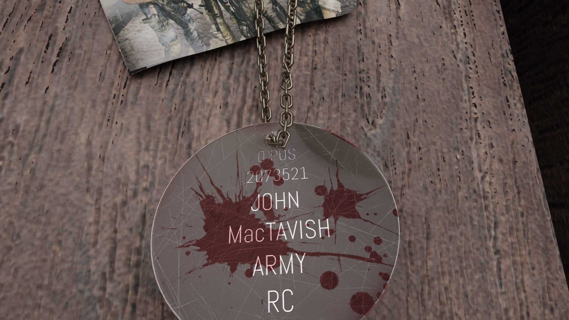 Knife of Call of Duty Modern Warfare Soap MacTavish with Tag Low-poly 3D model_2