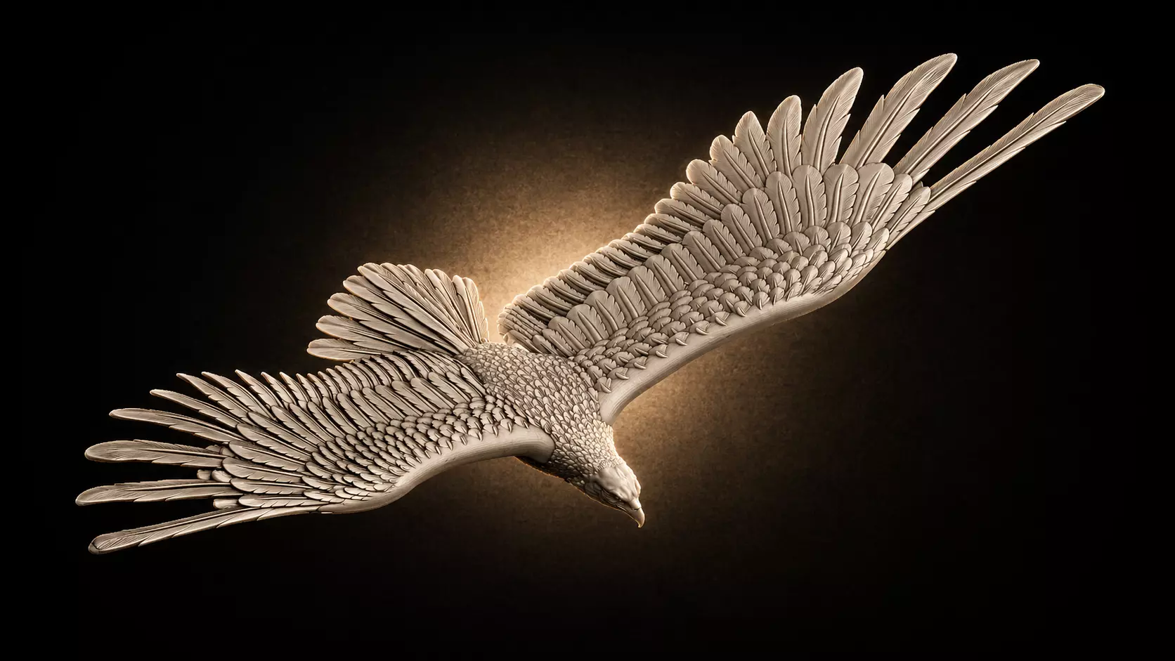 Eagle 3D Model Realistic Flying Eagle Sculpture STL 3D print model