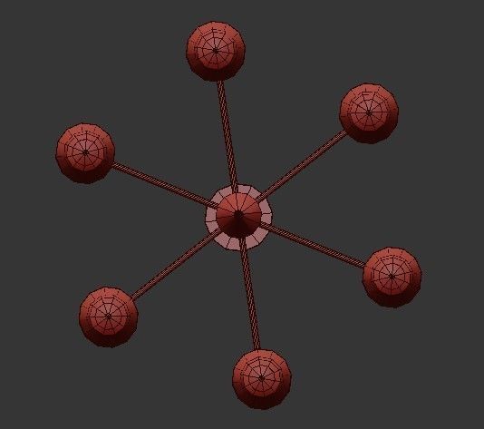 BARBELL gold chandelier 3D model_2