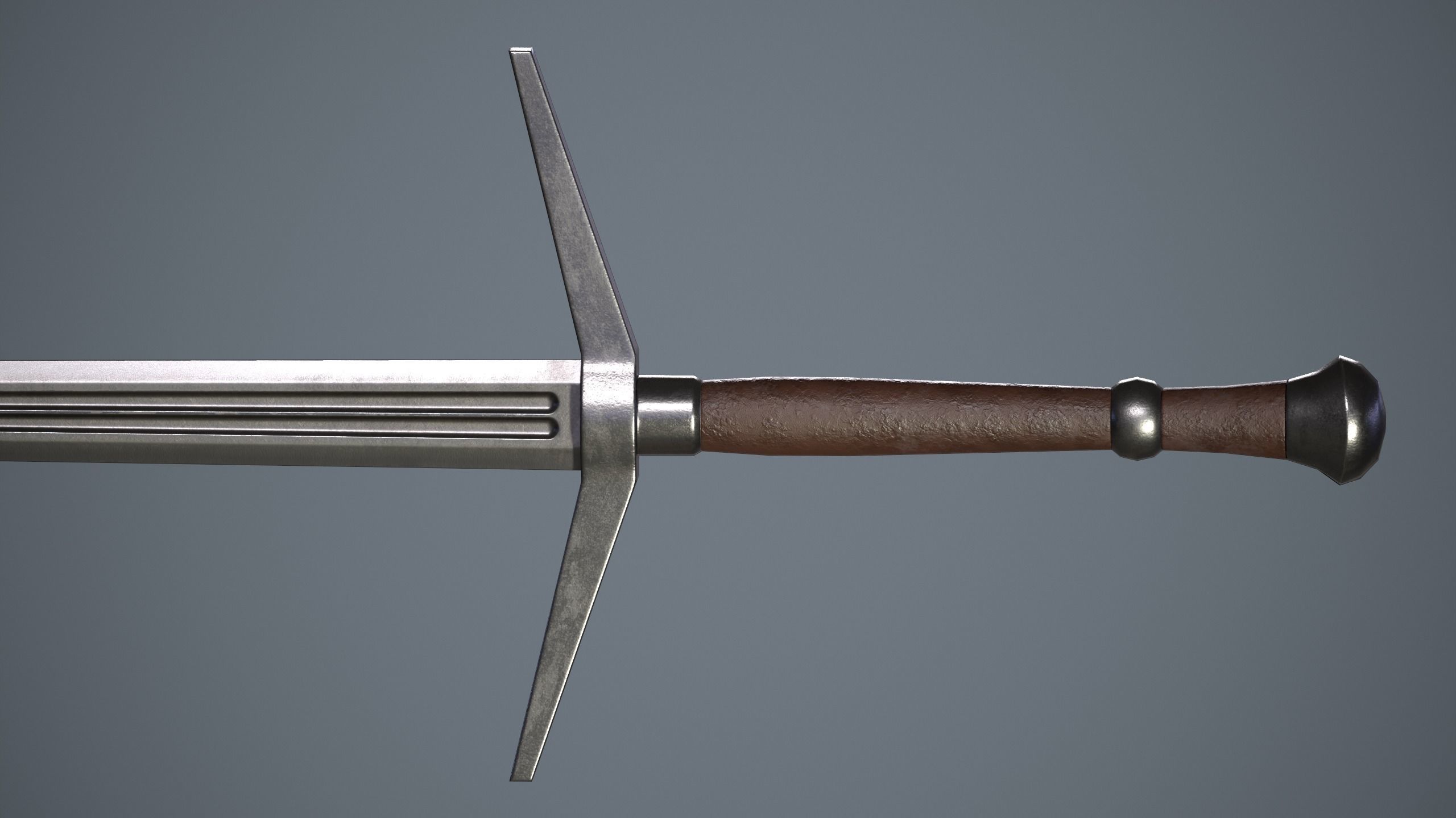 Two-handed swords Low-poly 3D model_2