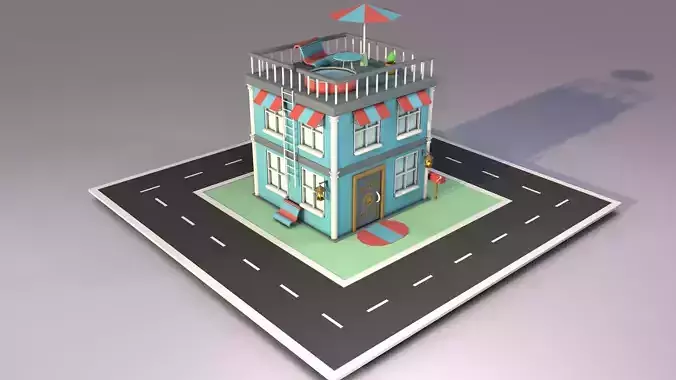 House building on street