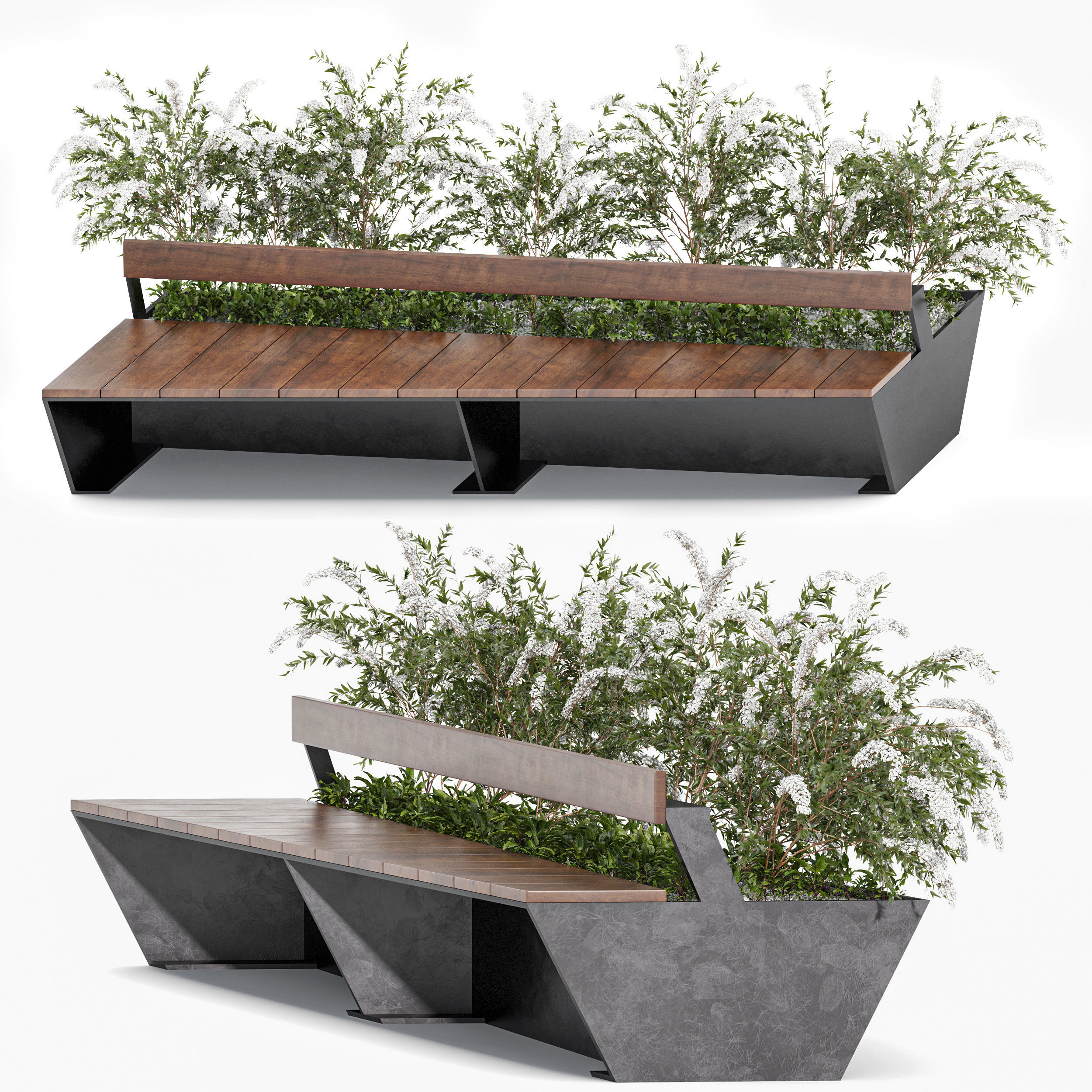 Street Furniture Zano Penrose Bench01 Free 3D model_1