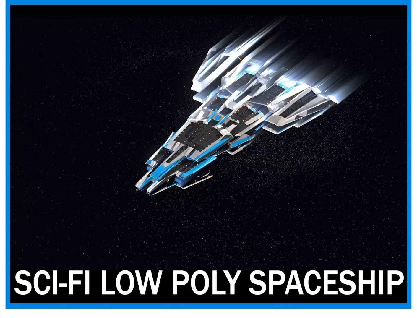 Lowpoly Sci-Fi Spaceship Sci fi Space Craft 32 Low-poly 3D model_0