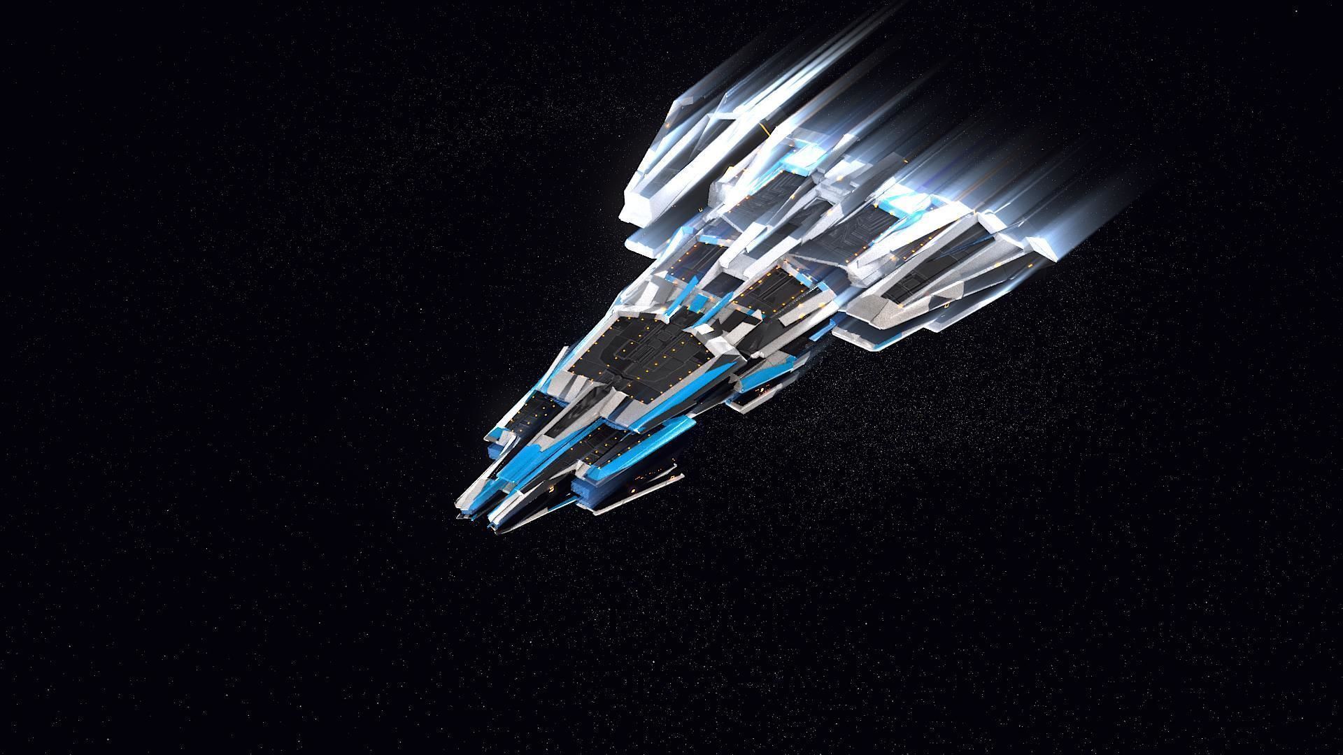 Lowpoly Sci-Fi Spaceship Sci fi Space Craft 32 Low-poly 3D model_1