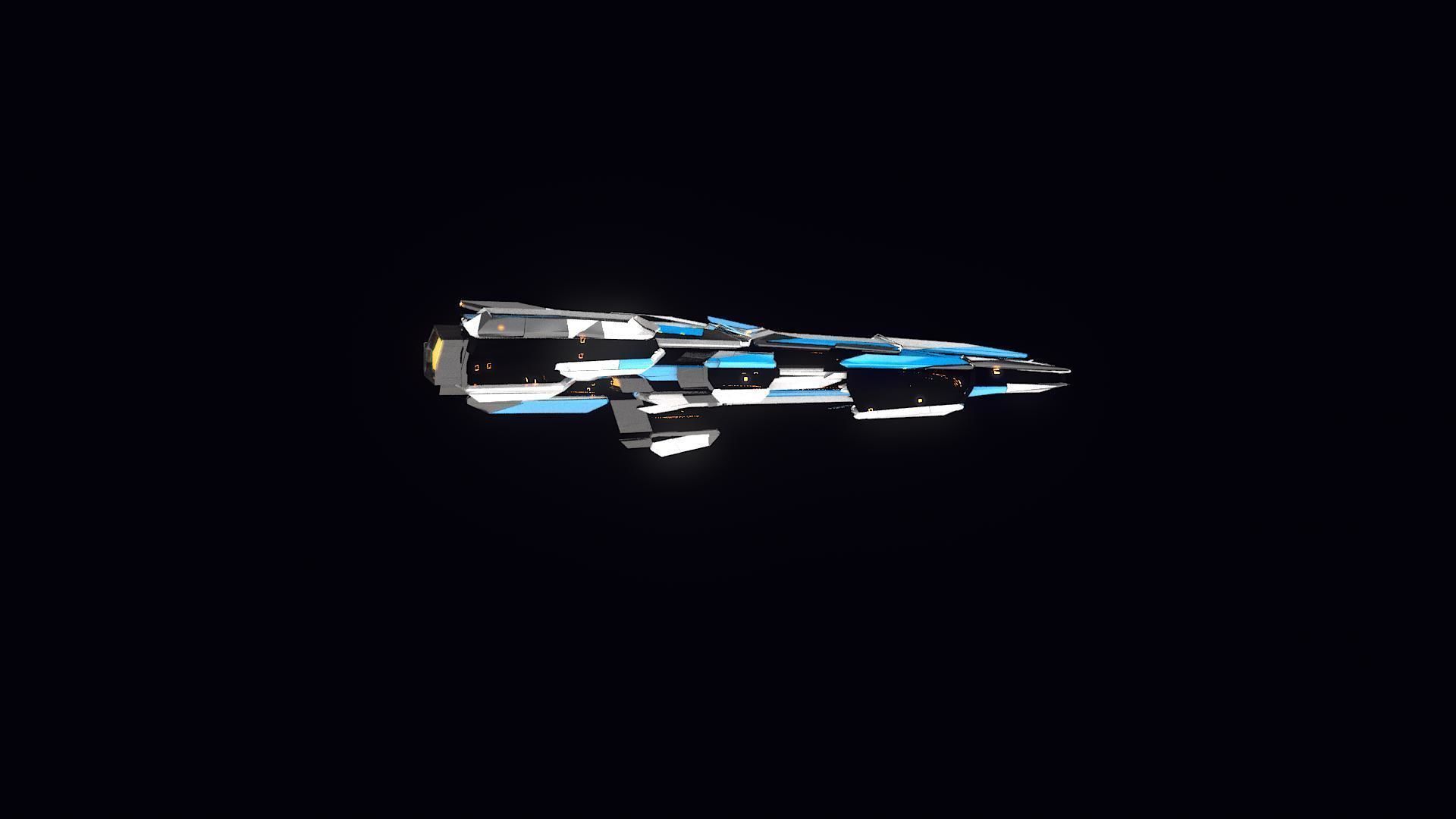Lowpoly Sci-Fi Spaceship Sci fi Space Craft 32 Low-poly 3D model_3