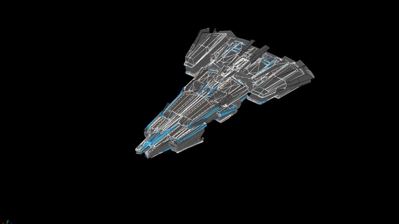 Lowpoly Sci-Fi Spaceship Sci fi Space Craft 32 Low-poly 3D model_6