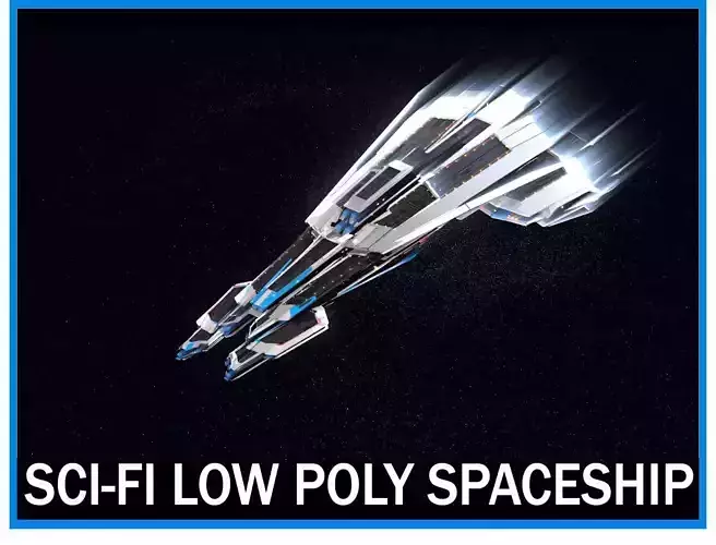 Lowpoly Sci-Fi Spaceship Sci fi Space Craft 29