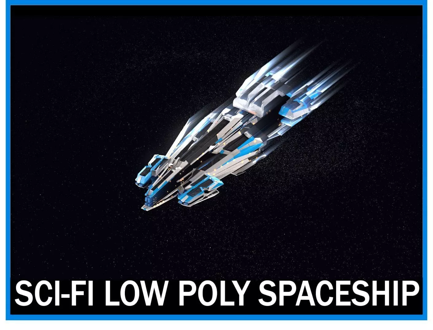 3D model Lowpoly Sci-Fi Spaceship Sci fi Space Craft 28 VR / AR / low ...