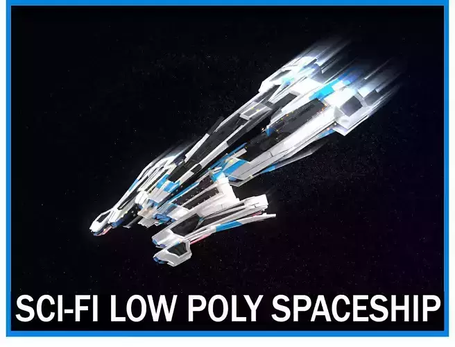 Lowpoly Sci-Fi Spaceship Sci fi Space Craft 21