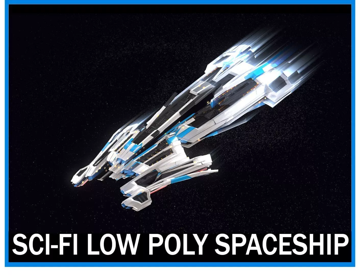 3D model Lowpoly Sci-Fi Spaceship Sci fi Space Craft 21 VR / AR / low ...