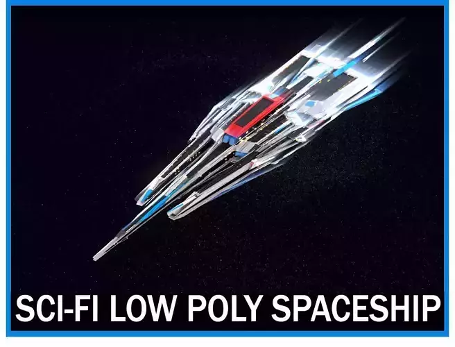 Lowpoly Sci-Fi Spaceship Sci fi Space Craft 19