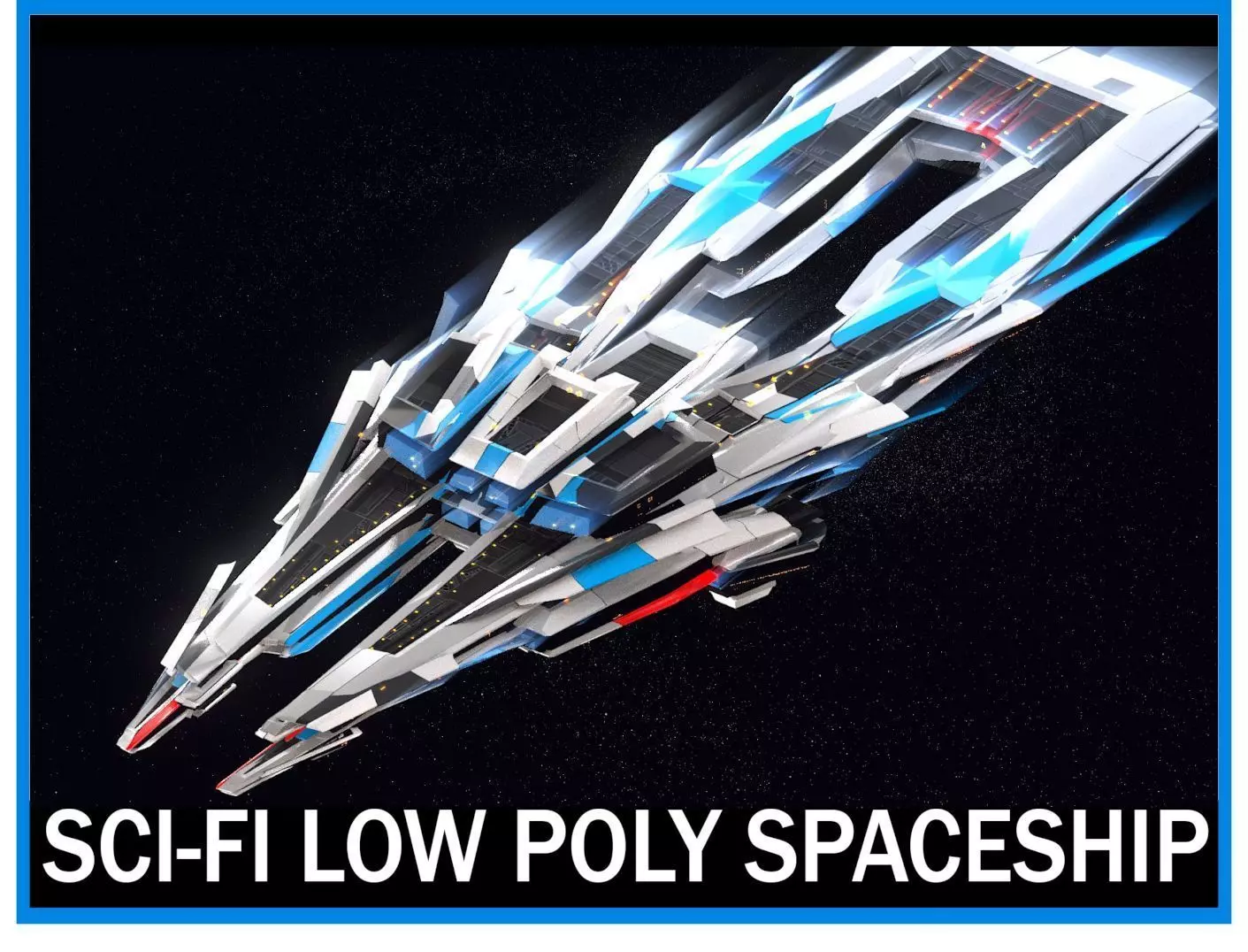 Lowpoly Sci-Fi Spaceship Sci fi Space Craft 18 Low-poly 3D model_0