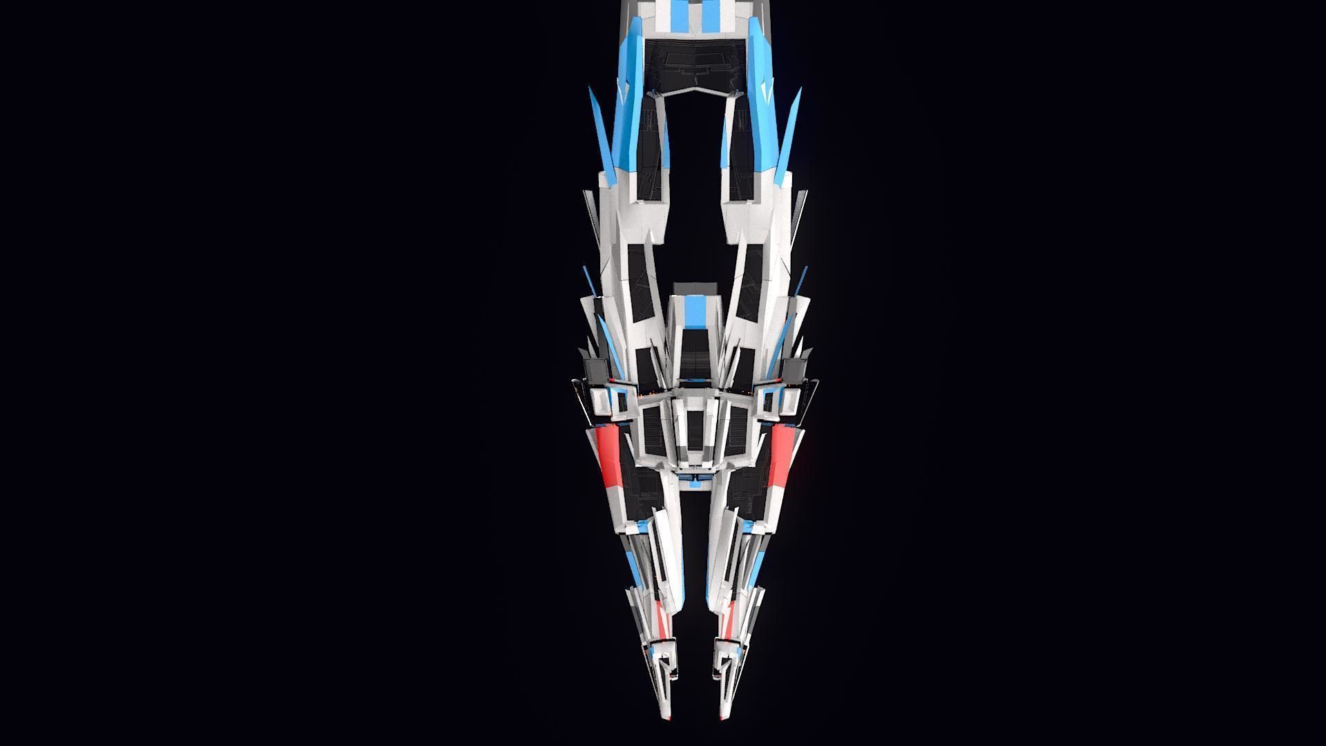 Lowpoly Sci-Fi Spaceship Sci fi Space Craft 18 Low-poly 3D model_4